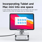 Hagibis Desktop Stand for iPad Pro/Air Mac mini M4/M4 Pro Storage Metal Holder 360° Adjustable Foldable Multifunction Bracket